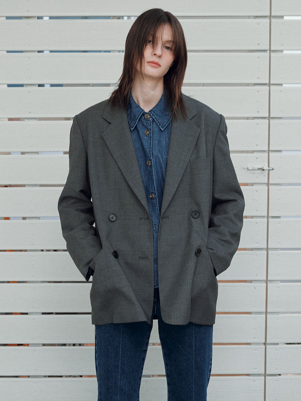 [윤은혜 착용]Overfit blazer jacket KW3SJ1550_12